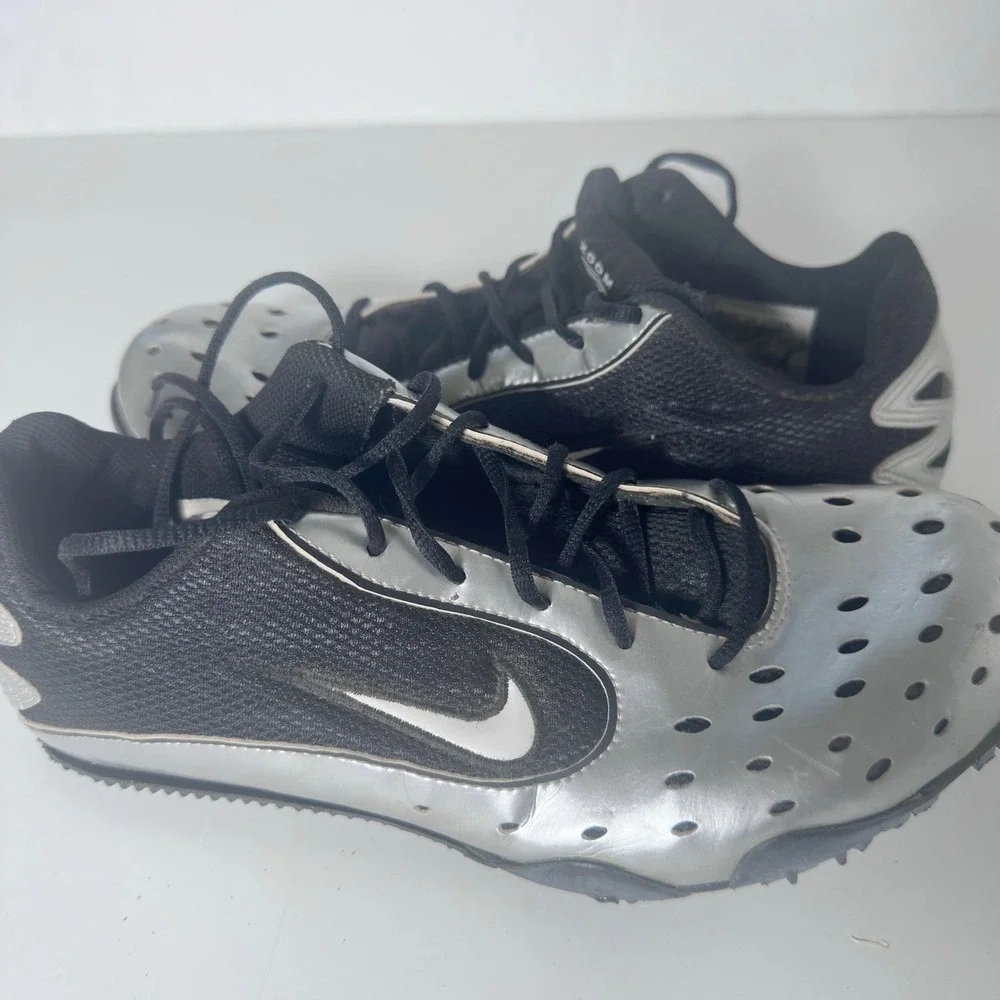 Nike Zoom Rival Track Spikes Mens 7.5 Silver Black Pole Vault Bowerman Series